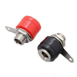 Jack bắp chuối cái 4mm (đỏ, đen) Jack bắp chuối cái 4mm (đỏ, đen)