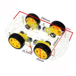 Bộ khung xe robot 2 tầng 4 bánh 4WD Bộ khung xe robot 2 tầng 4 bánh 4WD