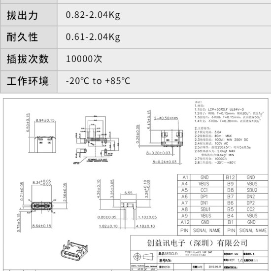 USB type C cái 16 pin 1.0mm usb 3.1