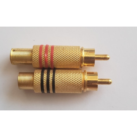 Jack AV đực đỏ-đen mạ vàng (1 cặp)