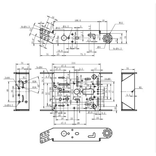 Bộ khung xe hợp kim nhôm 2WD