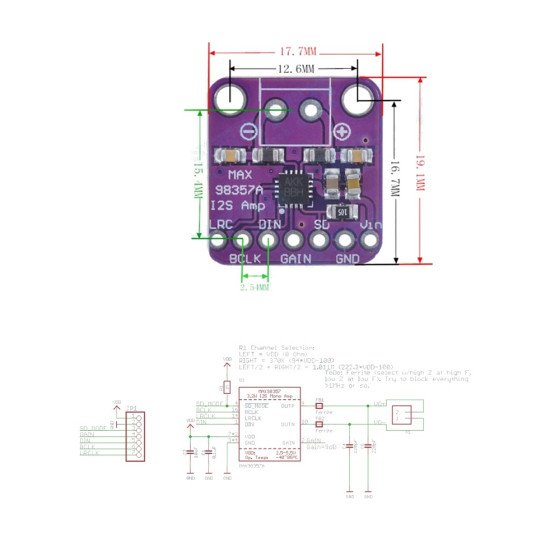 Mạch khuếch đại âm thanh MAX98357 I2S Class D