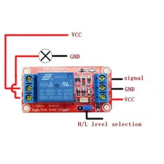 Module 1 Relay với opto cách ly kích H/L (5VDC)