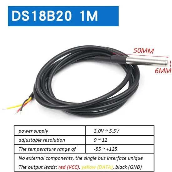 Dây cảm biến nhiệt độ DS18B20 Dây cảm biến nhiệt độ DS18B20