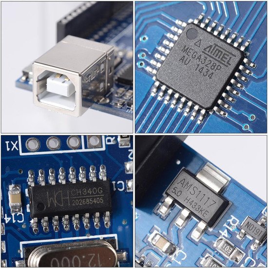 Arduino Uno R3 chip dán CH340 chip real