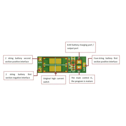 Mạch sạc và bảo vệ pin 2s 20A HW-392 pin 3.7V