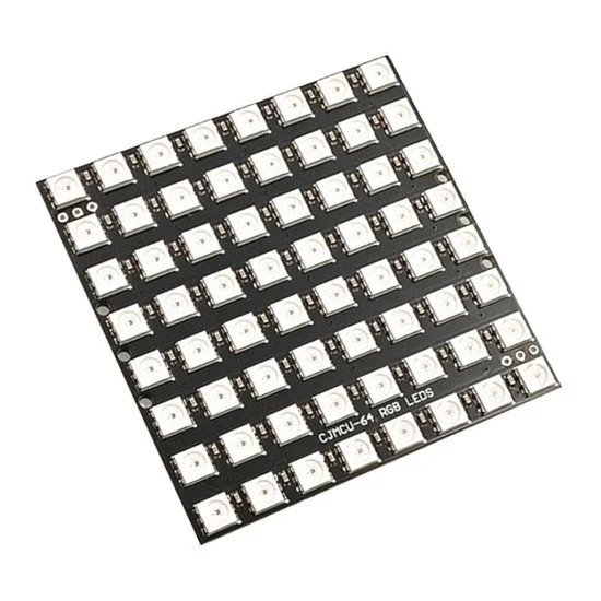 Matrice LED 8x8 WS2812B - 64 LEDs RGB 5050 - Contrôle Par Un Seul Fil - Pour Arduino, Projets DIY