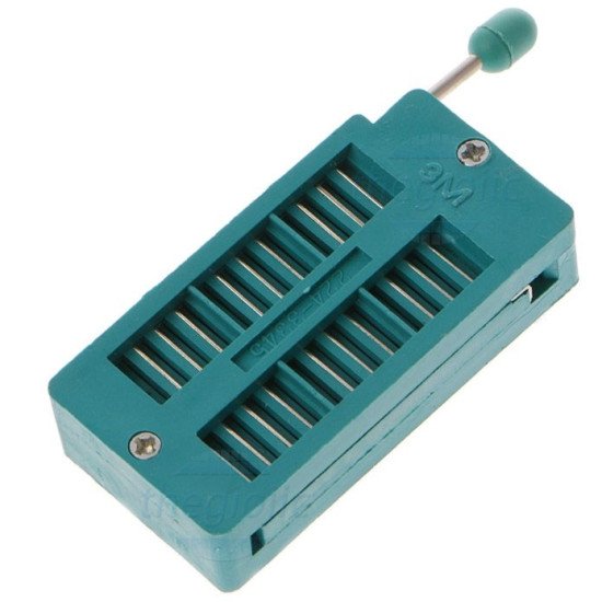 Đế IC 18 chân gạt xanh